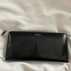 Lauren Ralph Lauren Black Patent Leather Wallet
